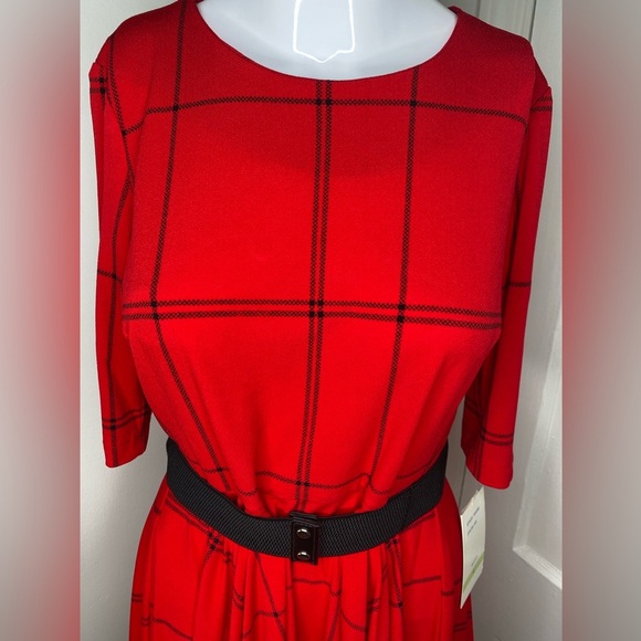 Julian Taylor NWT Red Plaid Women's Dress Pictured AS IS - Picture 3 of 11